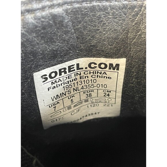 Sorel Joan of Arctic Wedge III Womens Boots Black Leather 7 Wedge Cold Shoes - Picture 11 of 11